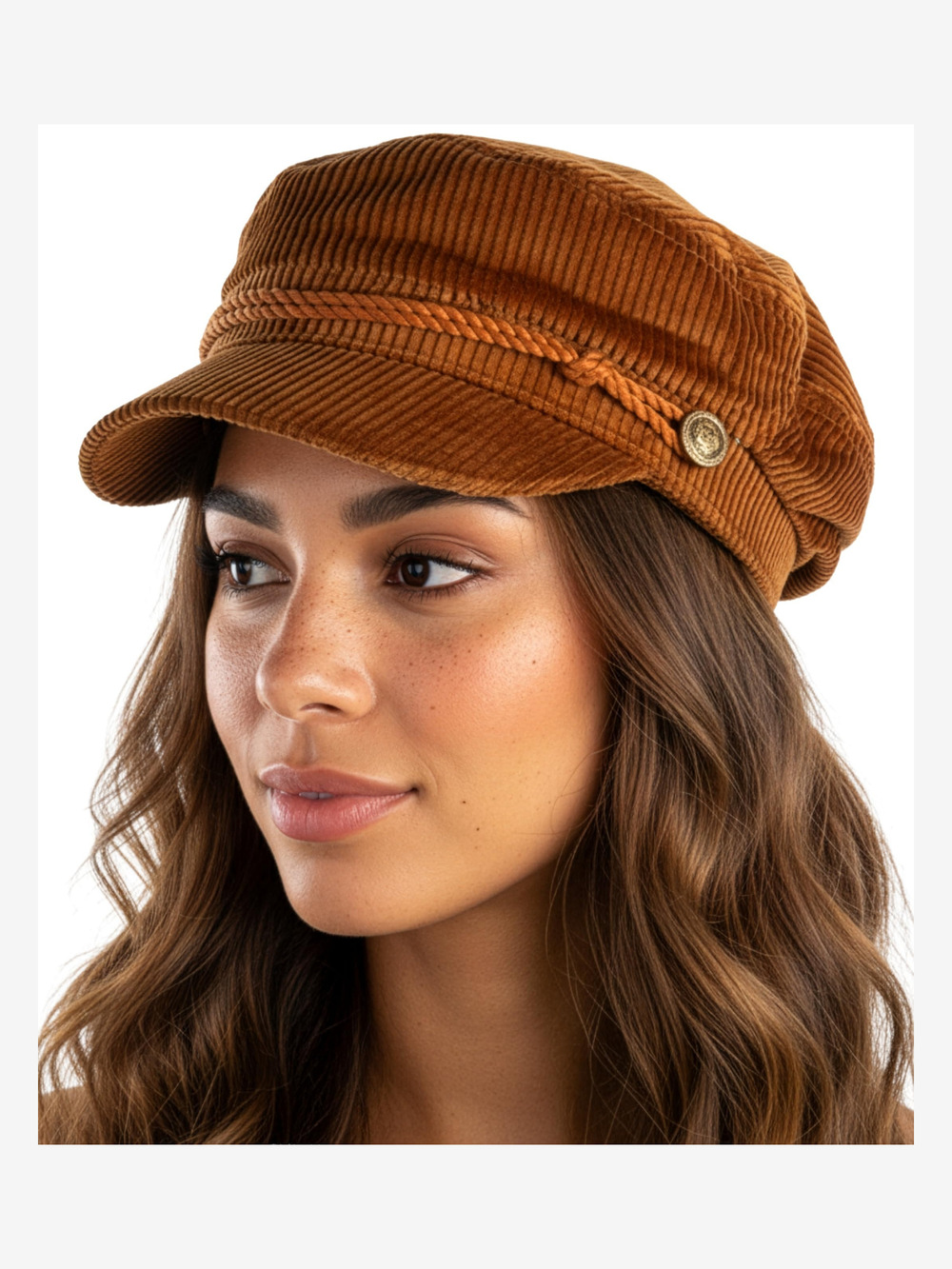 Greek Fisherman Newsboy Cap, Cotton Captains | Corduroy, Brown | Size OS